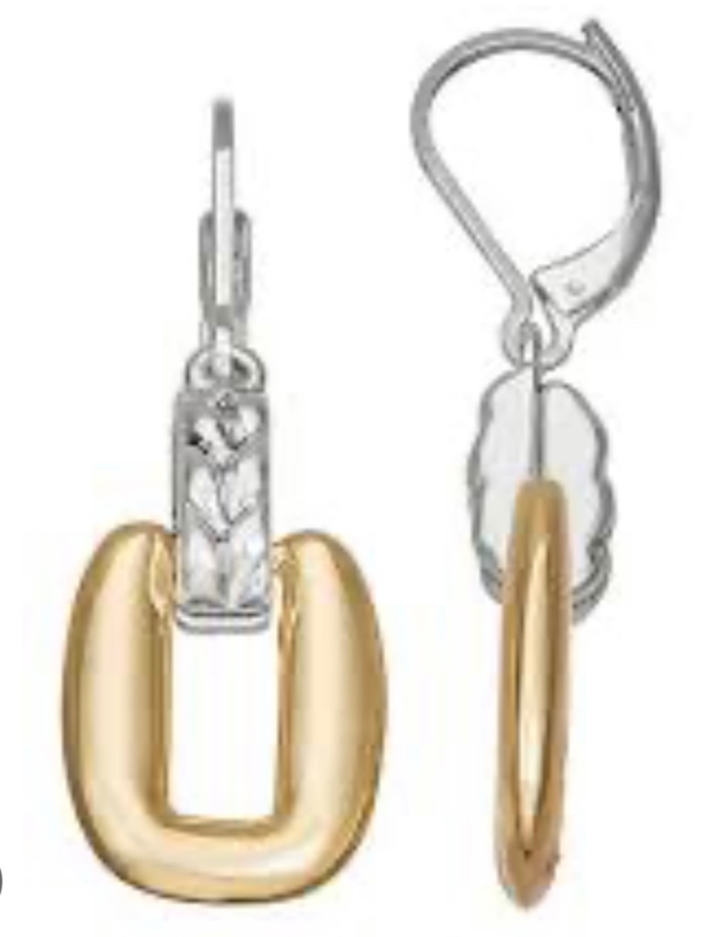 Napier Two Tone Gold & Silver Tone Lever Back Bond Earrings NWT 🔥